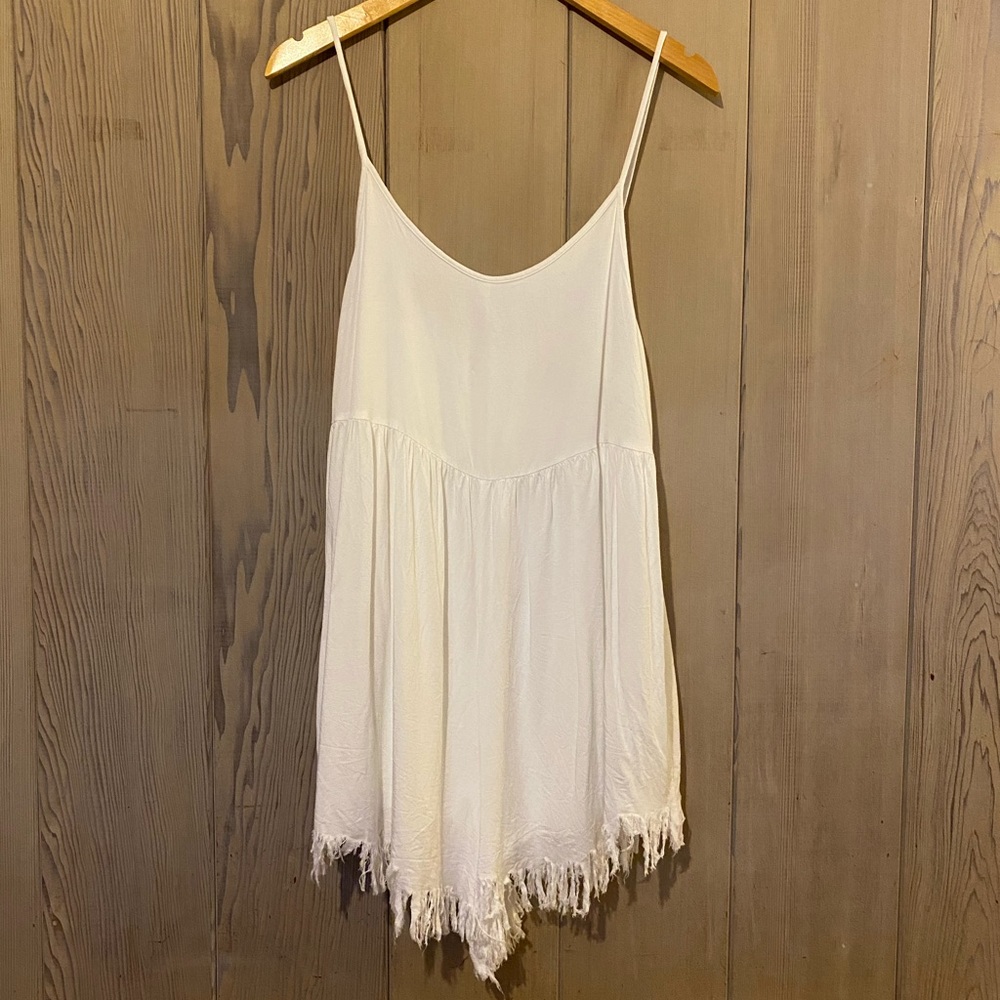 UNIF Distressed Hem White Romper